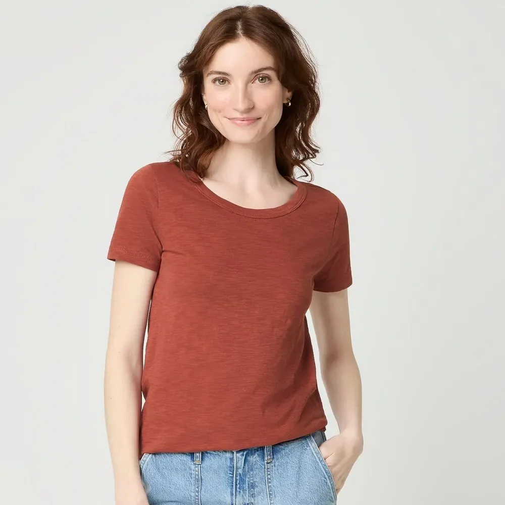New J. Crew Factory Girlfriend Crewneck Short Sleeve Tee Shirt Sz M